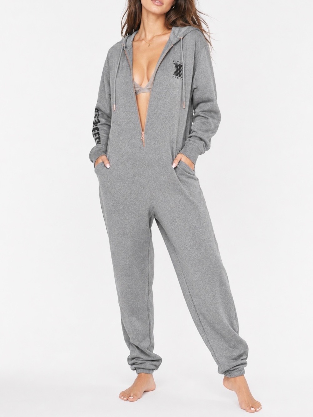 Savage X Fenty Forever Savage Hooded One Piece Jumpsuit Oversized fit onesie